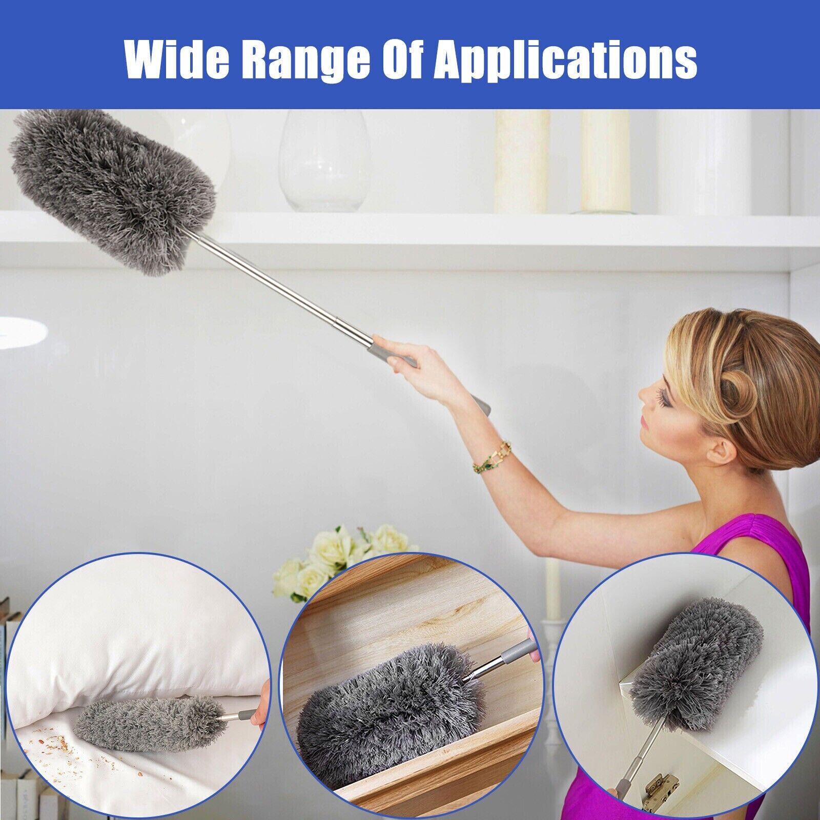 Adjustable Soft Microfiber Feather Duster