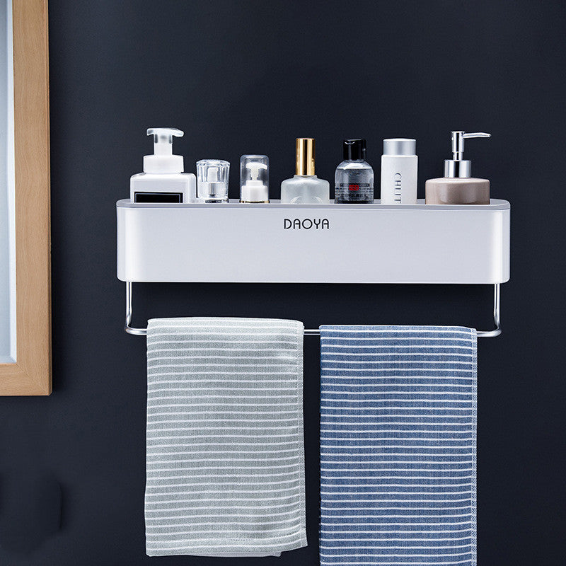 Hole-Free Plastic Bathroom Shelf Wall