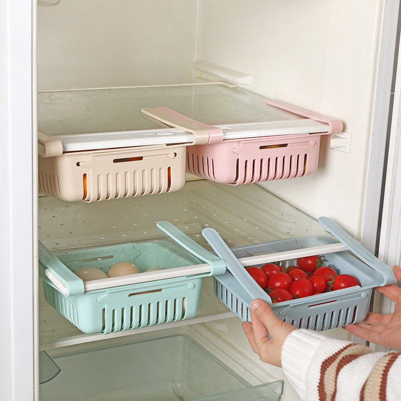 Retractable Refrigerator Storage Box Drawer