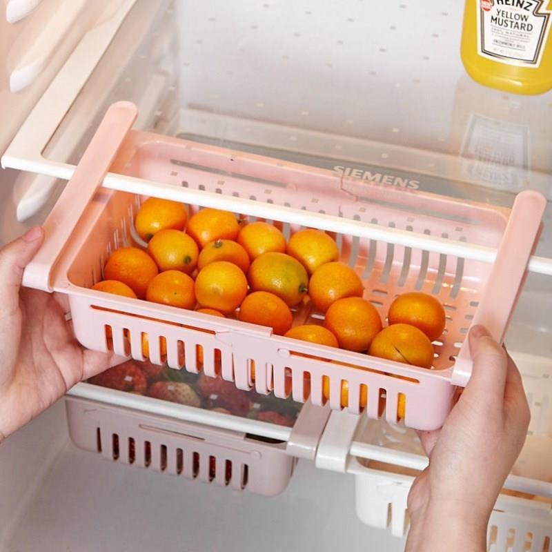 Retractable Refrigerator Storage Box Drawer