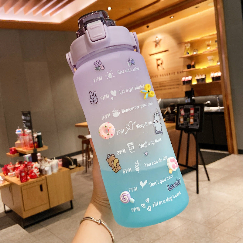 Cute Portable Scale Water Bottle 2000ml