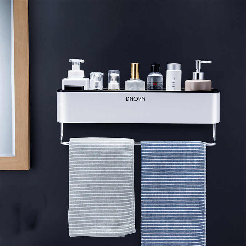 Hole-Free Plastic Bathroom Shelf Wall