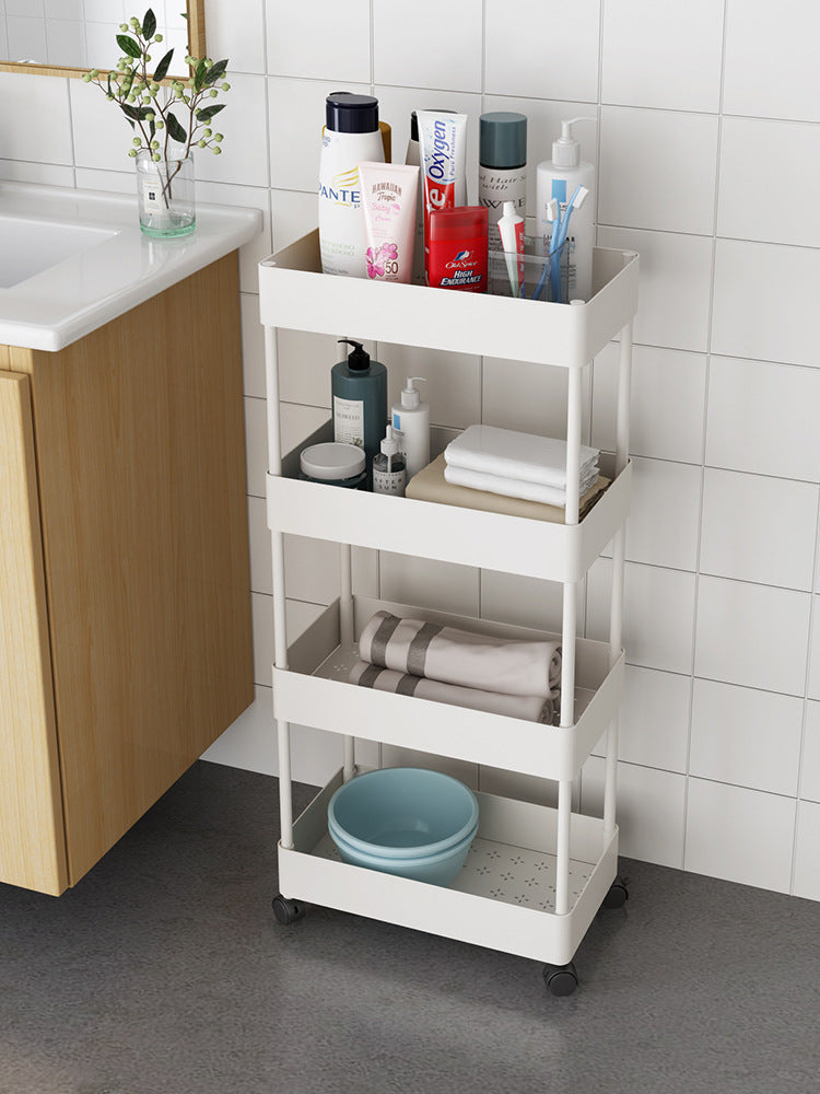 Bathroom Kitchen Mobile Trolley Storage Rack