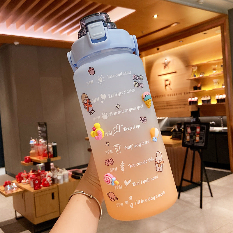 Cute Portable Scale Water Bottle 2000ml