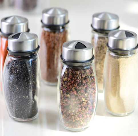 Pepper and Salt Cruet Glass Kitchen Spice Rack Set