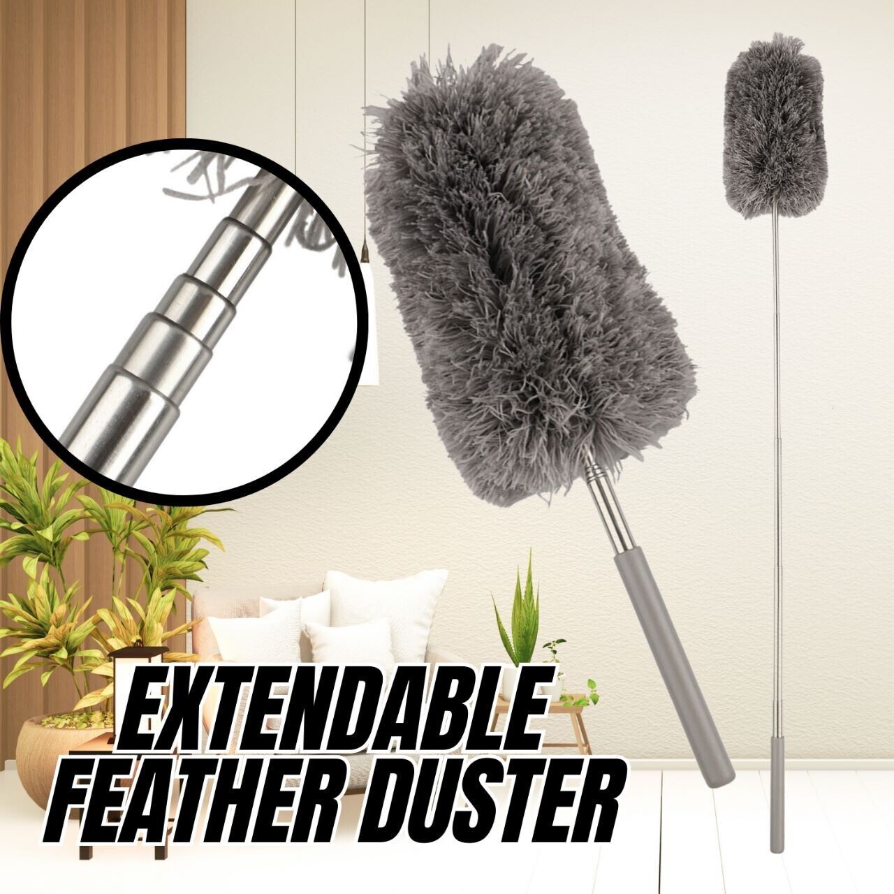 Adjustable Soft Microfiber Feather Duster