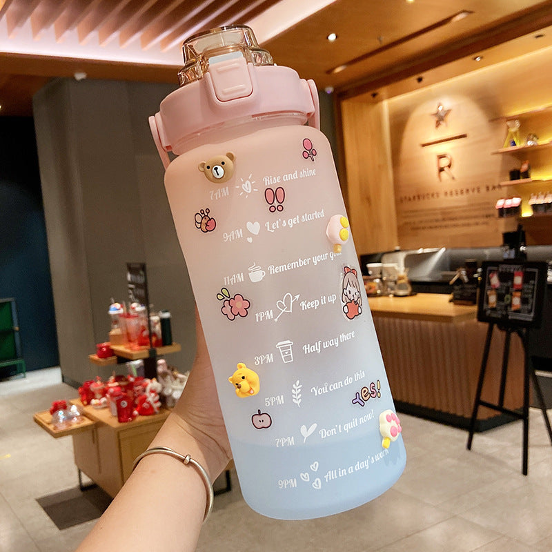 Cute Portable Scale Water Bottle 2000ml