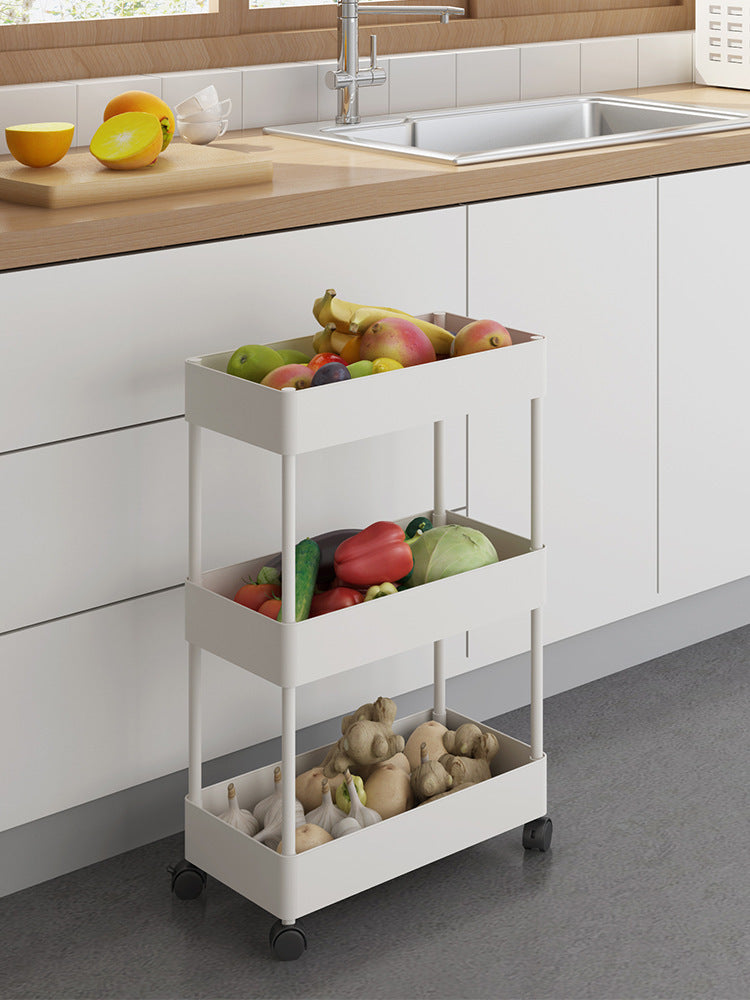 Bathroom Kitchen Mobile Trolley Storage Rack