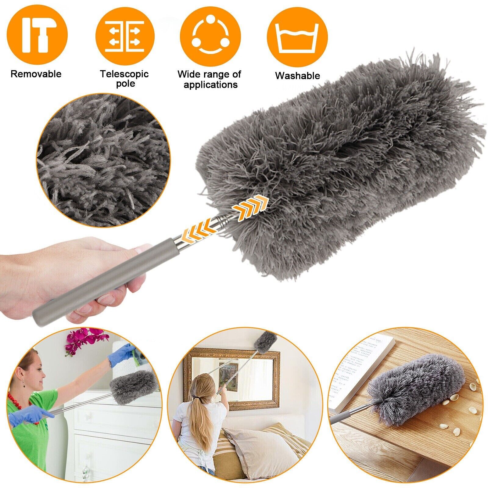 Adjustable Soft Microfiber Feather Duster