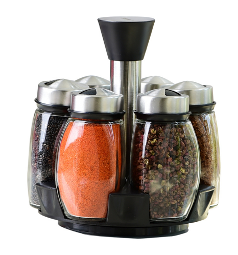 Pepper and Salt Cruet Glass Kitchen Spice Rack Set