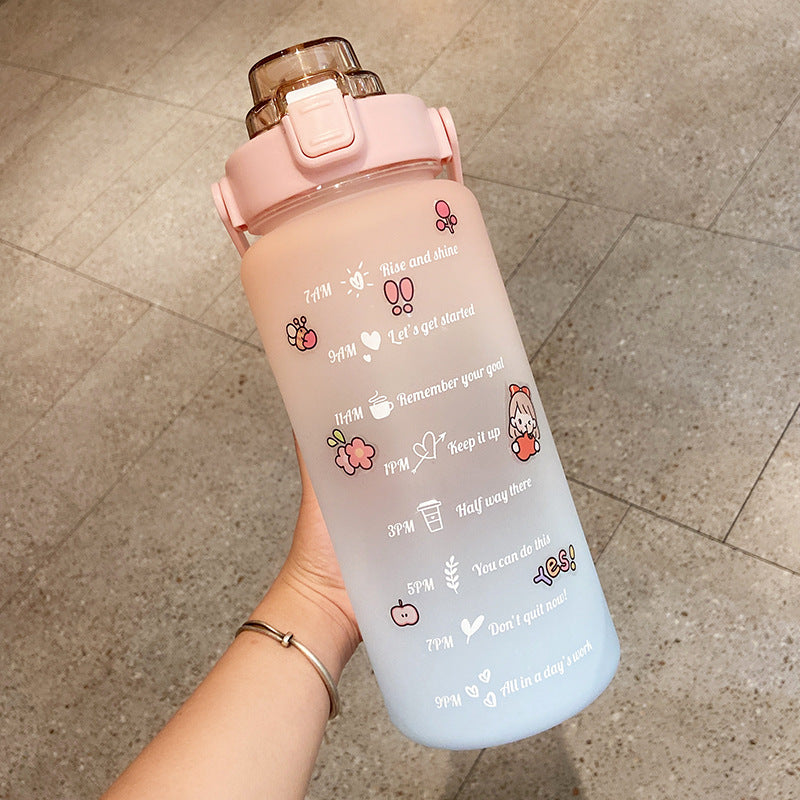 Cute Portable Scale Water Bottle 2000ml