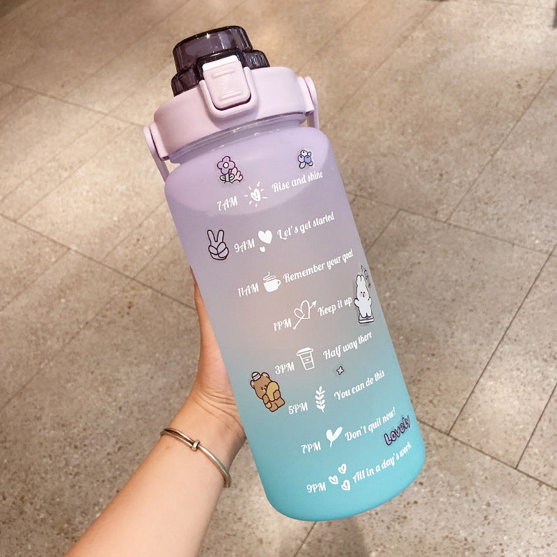 Cute Portable Scale Water Bottle 2000ml