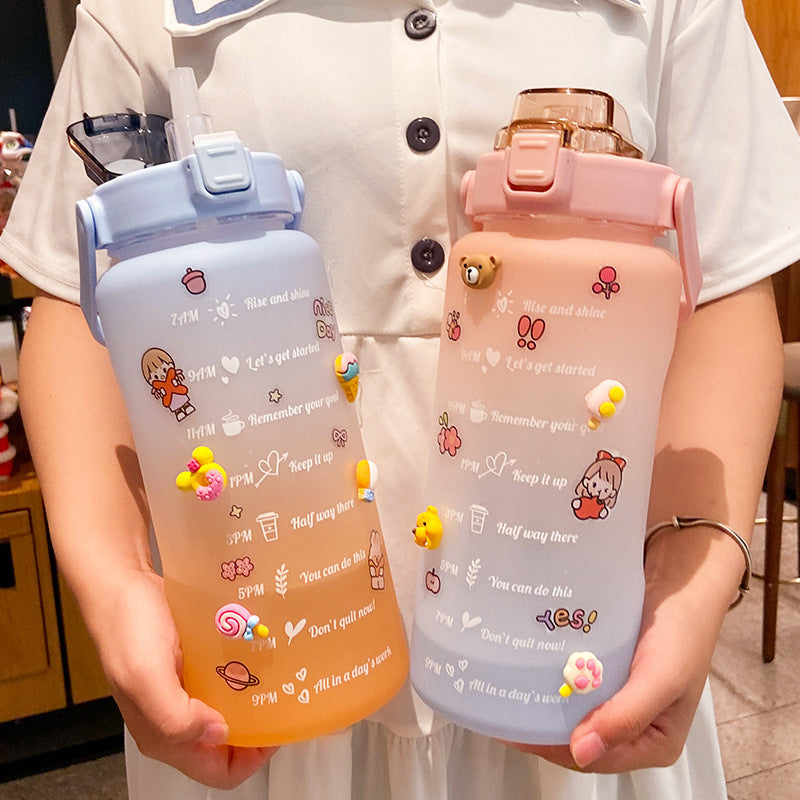 Cute Portable Scale Water Bottle 2000ml